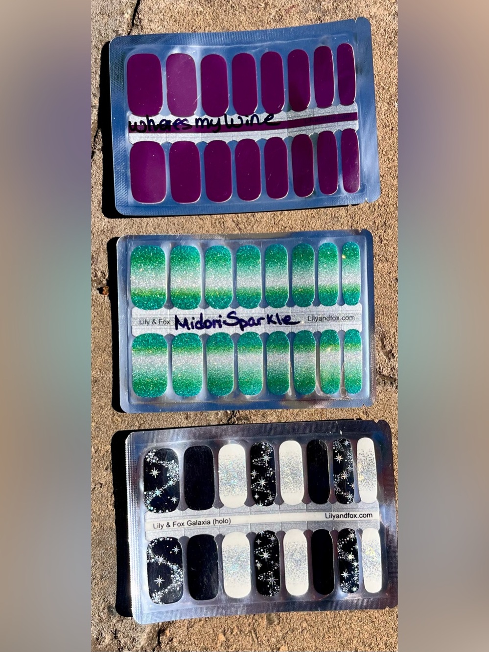 Lily & Fox lot of 9 packs of Nail Wraps. Assorted Colors. All NIP. - Picture 4 of 4